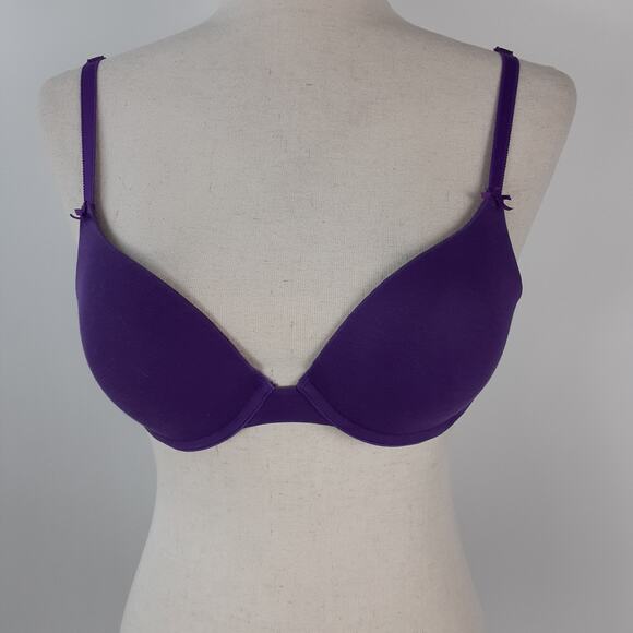Victoria's Secret Pink Purple Push Up Underwire Bra 34 B - Picture 2 of 4